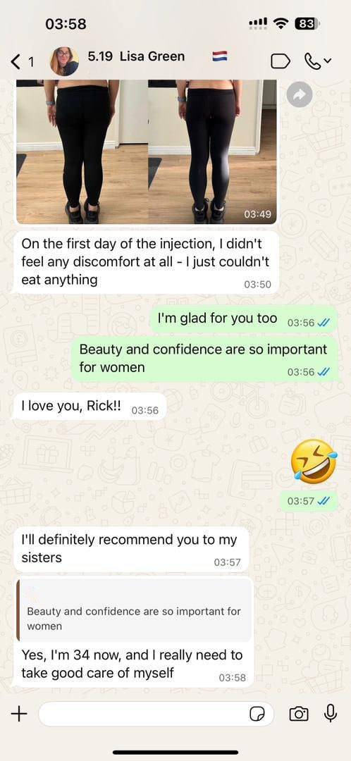 WhatsApp customer review of Synedica Retatrutide - screenshot 4