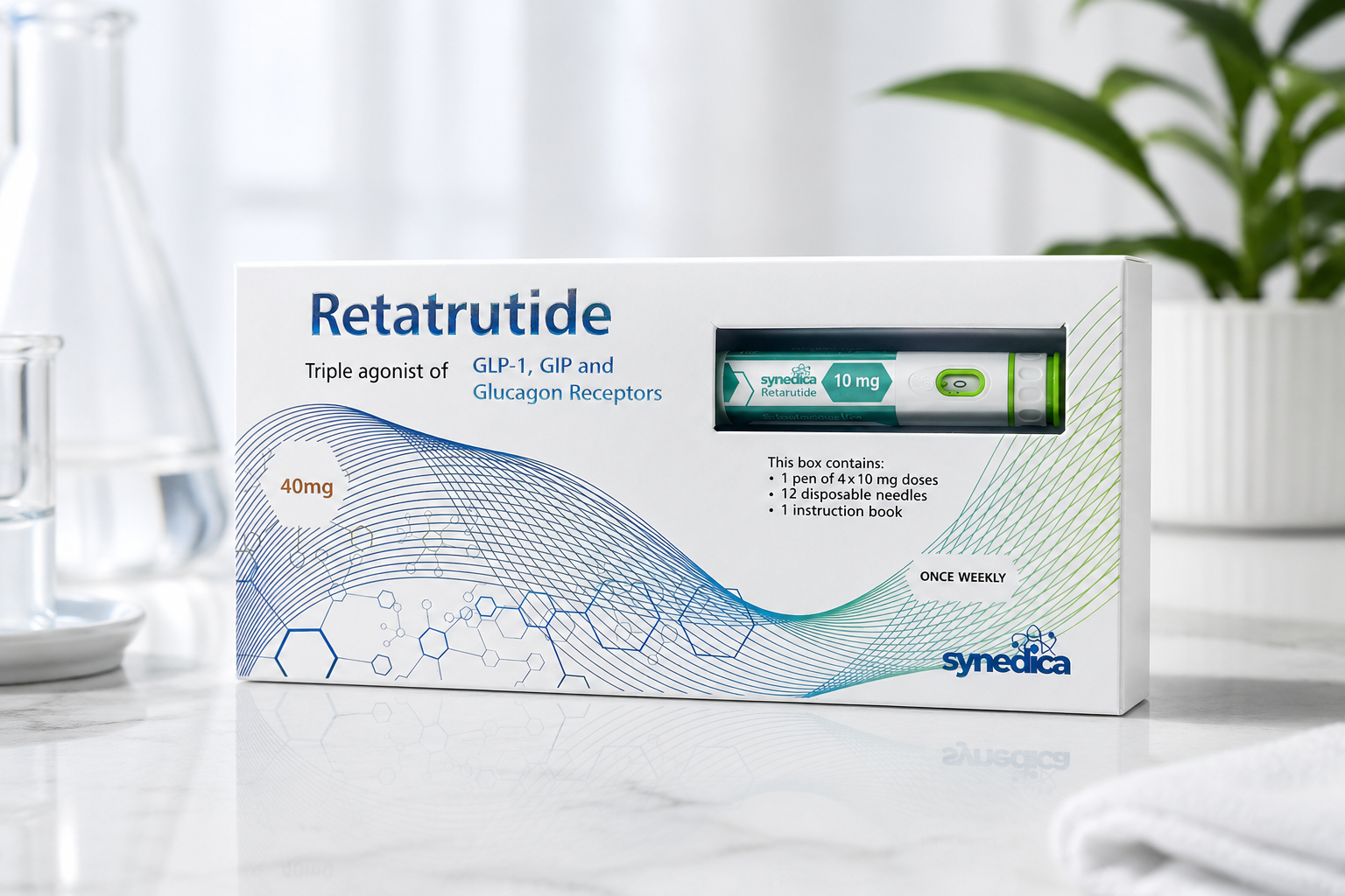 Synedica retatrutide 40 mg pre-filled pen box