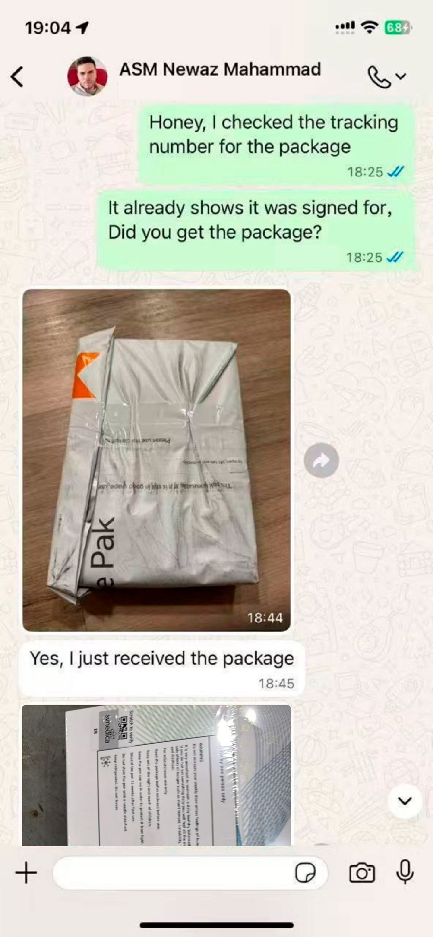 WhatsApp customer review of Synedica Retatrutide - screenshot 7