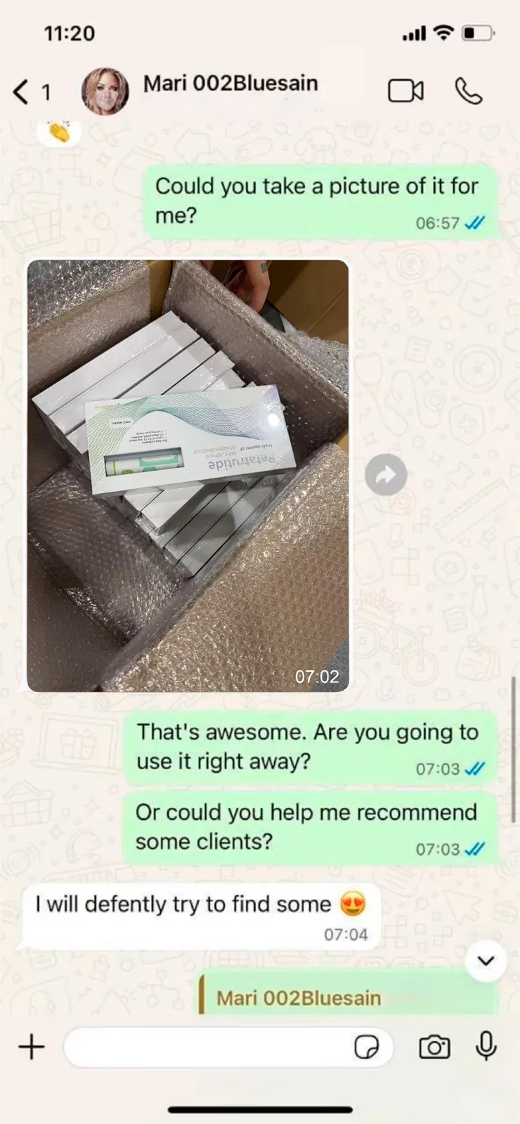 WhatsApp customer review of Synedica Retatrutide - screenshot 2